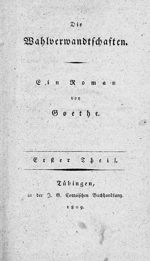 Lot 1683, Auction  111, Goethe, Johann Wolfgang von, Die Wahlverwandtschaften