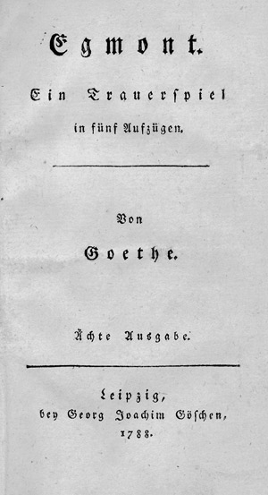 Lot 1684, Auction  111, Goethe, Johann Wolfgang von, Egmont