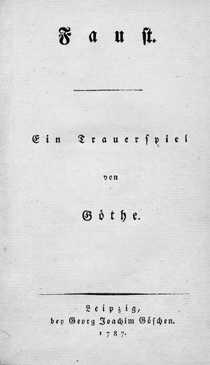 Lot 1688, Auction  111, Goethe, Johann Wolfgang von, Faust. Ein Trauerspiel (mit unechtem Titelblatt)