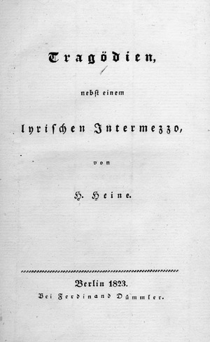 Lot 1756, Auction  111, Heine, Heinrich, Tragödien