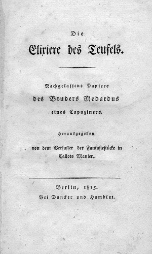 Lot 1775, Auction  111, Hoffmann, E. T. A., Die Elixiere des Teufels