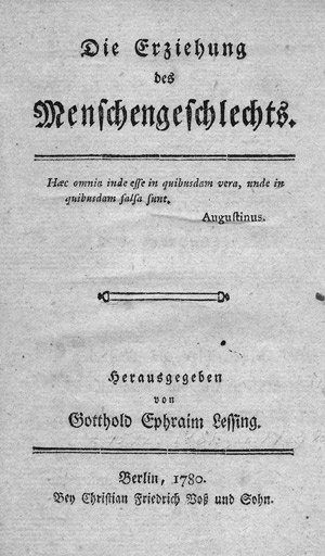 Lot 1849, Auction  111, Lessing, Gotthold Ephraim, Die Erziehung des Menschengeschlechts