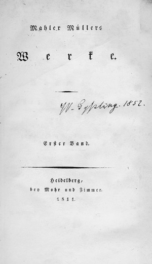 Lot 1876, Auction  111, Müller, Friedrich, Werke