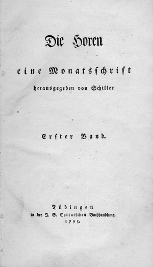 Lot 1905, Auction  111, Schiller, Friedrich, Die Horen
