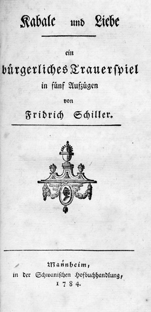 Lot 1909, Auction  111, Schiller, Friedrich, Kabale und Liebe + Die Räuber (Theaterausgabe)