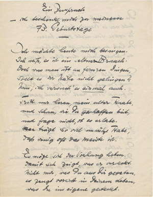 Lot 2125, Auction  111, Stern, Gerson, Gedichtmanuskript 1946