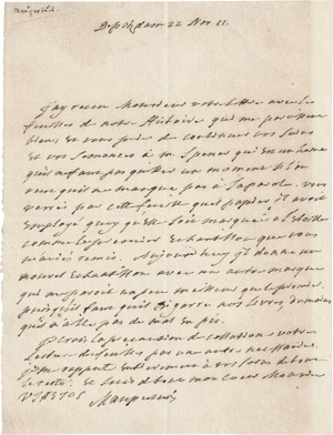 Lot 2165, Auction  111, Maupertuis, Pierre Louis Moreau de, Brief 1751 aus Potsdam