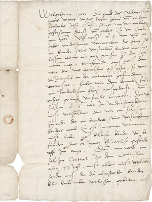 Lot 2191, Auction  111, Brenz, Johann, Brief 1566 mit Jakob Andreä 
