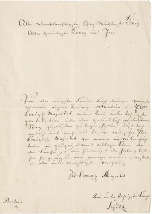 Lot 2217, Auction  111, Seydlitz, Friedrich Wilhelm von, Eigenhänd. Brief an Friedrich den Großen