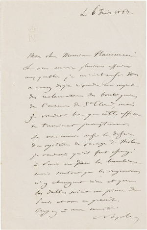Lot 2250, Auction  111, Napoléon III., Kaiser der Franzosen, Eigenhänd. Brief an Haussmann