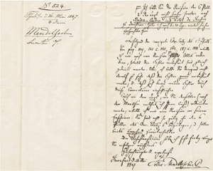 Lot 2381, Auction  111, Mendelssohn Bartholdy, Felix, Brief Mai 1847