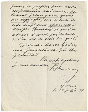 Lot 2408, Auction  111, Strawinsky, Igor,  Brief 1938