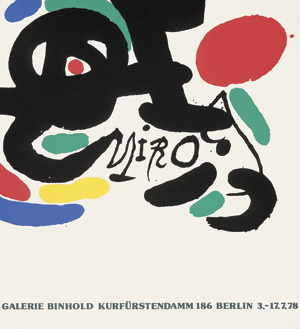 Lot 3567, Auction  111, Miró, Joan, Galerie Binhold Kurfürstendamm 