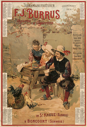 Lot 3595, Auction  111, Tabakmanufakturen, F. J. Burrus in St. Kreuz Kalender 1900