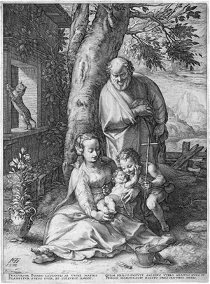 Lot 5095, Auction  111, Goltzius, Hendrick, Die Heilige Familie mit dem Johannesknaben