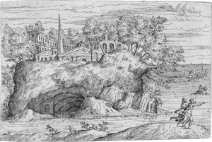 Lot 5167, Auction  111, Pittoni, Giovanni Battista, Kleine Insel mit antiken Ruinen.