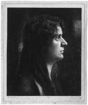 Lot 5392, Auction  111, Jahn, Georg, Bildnis einer Frau mit langen Haaren im Profil nach rechts 