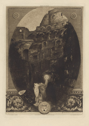 Lot 5398, Auction  111, Schennis, Friedrich von, Ansicht des Colosseums mit dem Geist einer antiken Venus, ihren Kopf in der Hand haltend