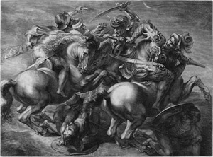 Lot 5447, Auction  111, Edelinck, Gérard, Der Kampf der vier Reiter (Die Schlacht von Anghiari). 