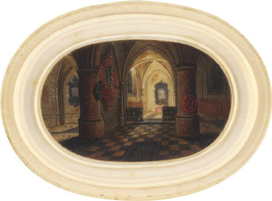 Lot 6037, Auction  111, Neefs II, Pieter, Blick in ein Kirchenschiff bei Tage, Blick in eine Kirche bei Nacht