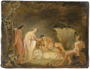 Lot 6075, Auction  111, Französisch, um 1800. Grotte mit dem trunkenen Bacchus uns seinen Gefährten