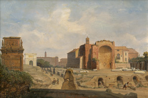 Lot 6092, Auction  111, Visone, Giuseppe, Blick auf St. Peter und die Engelsburg in Rom; Das Forum Romanum