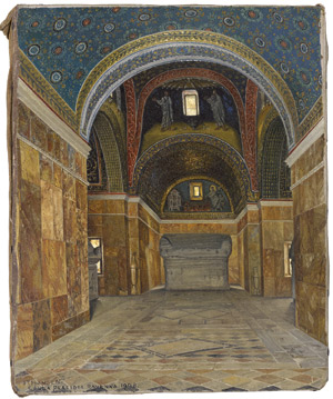 Lot 6113, Auction  111, Hansen, Joseph Theodor, Innenansicht des Mausoleums der Galla Placidia in Ravenna