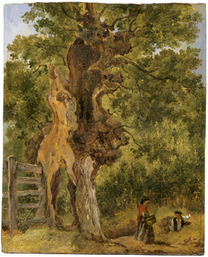 Lot 6156, Auction  111, Deutsch, um 1840. Landschaft mit zerborstener Eiche und einem Paar