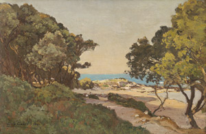 Lot 6224, Auction  111, Cabié, Louis Alexandre, "Île de Noirmoutiers": Sommerfrische am Strand mit Blick auf das Meer.