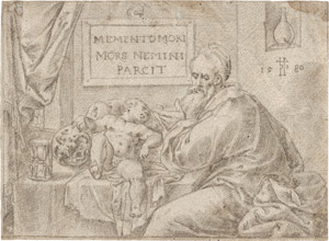 Los 6304 - Italienisch - 1580. Memento Mori: Philosoph und schlafender Knabe mit einem Totenschädel - 0 - thumb