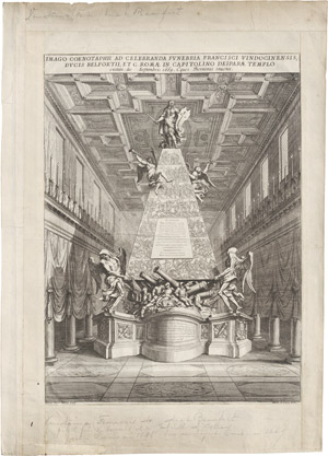 Lot 6368, Auction  111, Bartoli, Pietro Santi, Der Katafalk für die Trauerfeierlichkeiten des Duc de Beaufort 