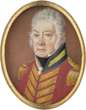 Lot 6865, Auction  111, Englisch, um 1810/1815. Bildnis von Robert Hanckock in rotem Uniformrock