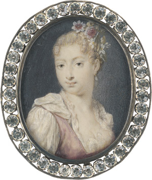 Lot 6870, Auction  111, Carriera, Rosalba - Schule, Bildnis einer jungen Frau in weißer Bluse und rosafarbenem Bustier