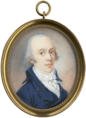 Lot 6895, Auction  111, Massenhausen, Joseph von, Bildnis eines jungen Mannes im blauen Rock mit weißer Halsschleife