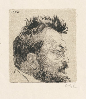 Lot 7350, Auction  111, Orlik, Emil, Slevogt im Profil nach rechts; Der Maler Hans Thoma