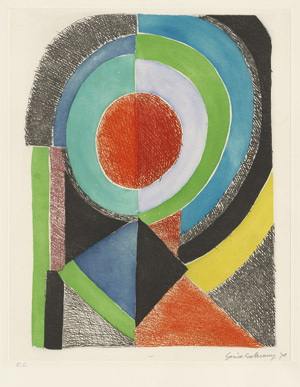 Lot 8124, Auction  111, Delaunay, Sonia, Komposition mit Halbkreisen und Dreiecken