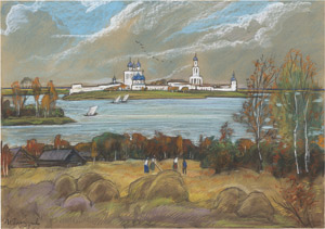 Lot 8158, Auction  111, Glazunov, Ilya, Blick auf das Kirillo-Belosersky-Kloster