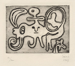 Lot 8264, Auction  111, Miró, Joan, Femme et oiseau devant la lune