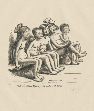 Lot 8372, Auction  111, Zille, Heinrich, Fünf Kinder auf einer Bank