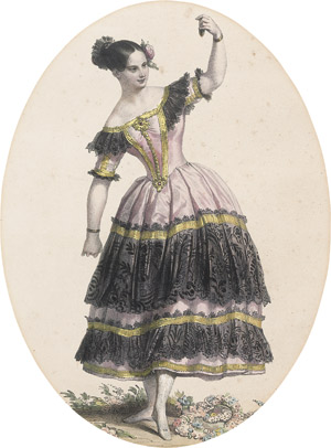 Lot 356, Auction  112, Romantisches Ballett, 8 teils kolorierte Original-Graphiken mit Darstellungen der berühmtesten Tänzerinnen wie Fanny Elßler, Lucile Grahn, Marie Taglioni 