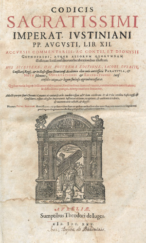 Lot 380, Auction  112, Justinianus, Codicis Sacratissimi