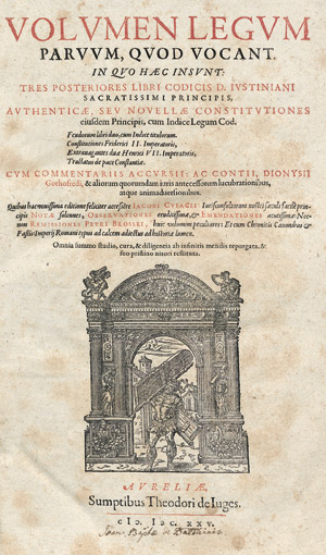 Lot 381, Auction  112, Justinianus, Volumen legum paruum, quod vocant 