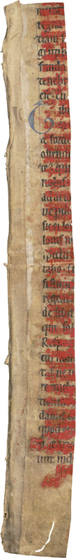 Lot 517, Auction  112, Frisket-Fragment, Manuskriptstreifen einer frühneuzeitlichen Handschrift auf Pergament in schwarzer Tinte