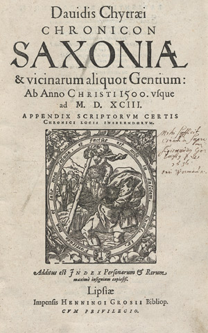 Lot 540, Auction  112, Chytraeus, David, Chronicon Saxoniae