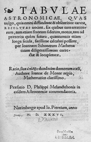 Lot 588, Auction  112, Schöner, Johannes, Tabulae astronomicae