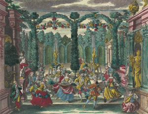 Lot 856, Auction  112, Engelbrecht, Martin, Präsentation eines schönen Garten Tanzfestes