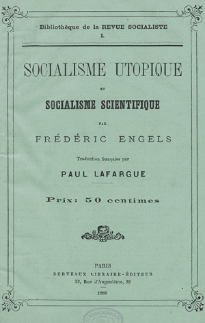 Lot 1201, Auction  112, Engels Friedrich, Socialisme utopique et Socialisme scientifique