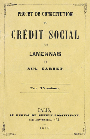 Los 1323 - Lamennais, Félicité Robert de - Projet de constitution du crédit social.  - 0 - thumb