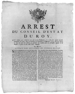 Lot 1380, Auction  112, Ludwig XV., Arrest du Conseil d'estat du Roy