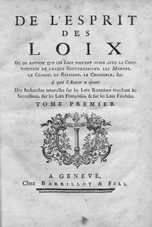 Lot 1444, Auction  112, Montesquieu, Charles-Louis de Secondat, De l'esprit des loix. Genf, Barrillot, 1748